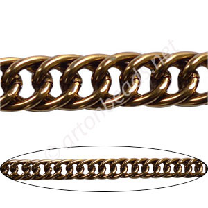 Aluminum Chain(#8) - Bronze Plated - 10.2x14.1mm - 1M