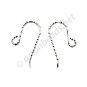 Sterling Silver Earring Hook - 13mm - 8pcs - Click Image to Close