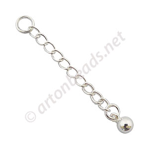 serling Silver Extension Chain - Ball - 1.5" - 2pcs