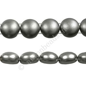 Candy 2-hole Glass Beads - Cool Grey Pearl Pastel - 8mm - 22pcs