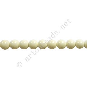 Baking Painted Glass Bead - Round - white - 4mm - 100pcs