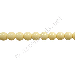 Baking Painted Glass Bead - Round - Creamy - 4mm - 100pcs