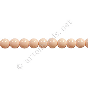 Baking Painted Glass Bead - Round - Light Peach - 4mm - 100pcs