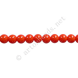 Baking Painted Glass Bead - Round - Coral - 4mm - 100pcs