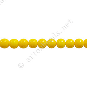 Baking Painted Glass Bead - Round - Yellow - 4mm - 100pcs