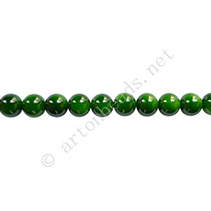 *Baking Painted Glass Bead - Round - Forest Green - 4mm - 100pc