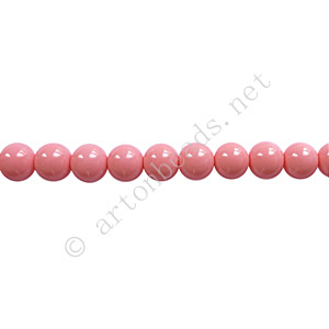 *Baking Painted Glass Bead - Round - Pink - 4mm - 100pcs