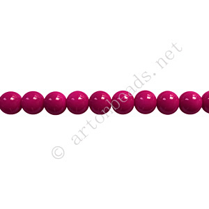 *Baking Painted Glass Bead - Round - Fuchsia - 4mm - 100pcs