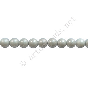 Baking Painted Glass Bead - Round - Silver Grey - 4mm - 100pcs