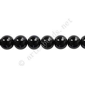 Baking Painted Glass Bead - Round - Black - 6mm - 65pcs