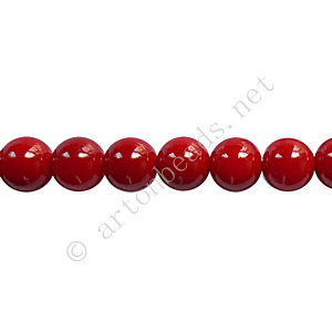 Baking Painted Glass Bead - Round - Dark Red - 6mm - 65pcs