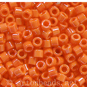 Japanese Miyuki Delica Beads - Orange Opaque- 11/0 -1 Via