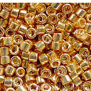 Japanese Miyuki Delica Beads - Yellow Gold Galvanized Dyed-11/0