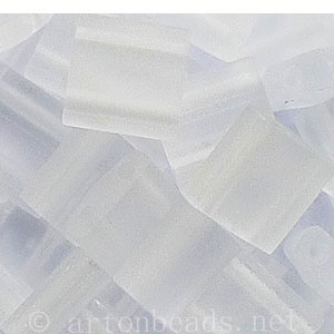 Miyuki 2-hole Tila Beads-Crystal Transparent Matte-5x5mm-1 Vial
