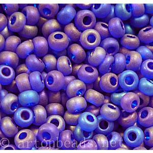 Czech Seed Beads - Navy Blue AB Matte Tr. - 11/0 - 1 Vial