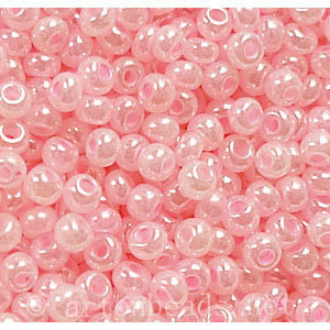 Czech Seed Beads - Dyed Pearl Pale Pink Opaque - 10/0 - 16g