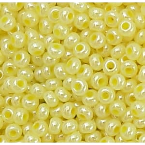 Czech Seed Beads - Dyed Pearl Yellow Opaque - 10/0 - 16g