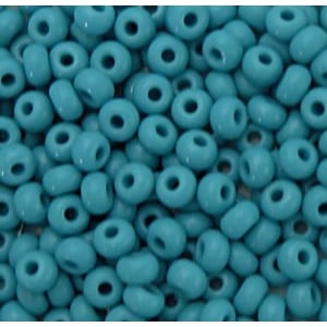 Czech Seed Beads - Turquoise Blue Opaque - 6/0 -16g - Click Image to Close