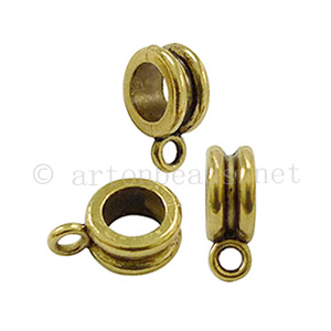 *Pendant Holder - Antique Gold Plated - ID 5.2mm - 15pcs