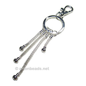*Pando Style Key Chain - 925 Silver Plated - 107mm - 1pc