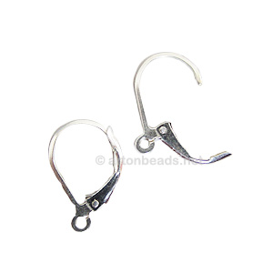 Sterling Silver Earring Hook - Leverback - Flat - 15mm - 2pcs