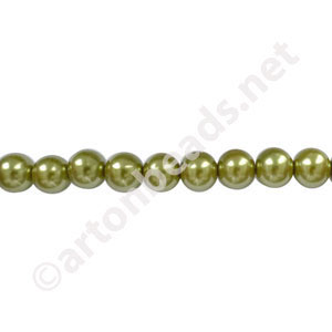 Olivine - Chinese Glass Pearl - 8mm - 30"
