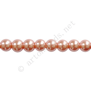 Vintage Rose - Chinese Glass Pearl - 8mm - 32"