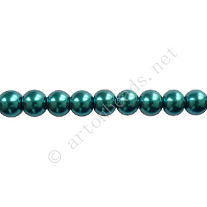 Indicolite - Chinese Glass Pearl - 8mm - 32"