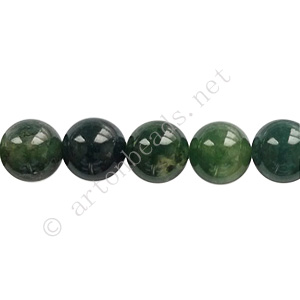 Moss Agate - Round - 8mm - Click Image to Close
