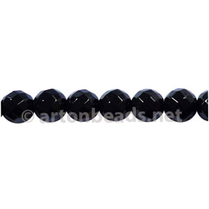 Black Agate - Faceted Round - 6mm