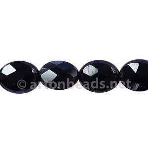 Black Agate - Faceted Oval - 10x8mm