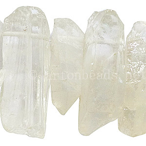 Matte Crystal Quartz - Teeth - 4x16 - 8x35mm - 15"