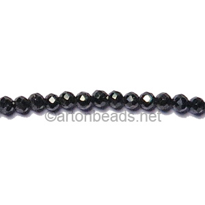 Black Spinel - Faceted - Round - 2mm