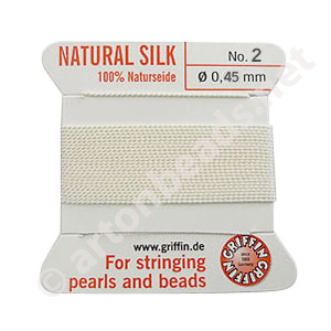 Silk Bead Cord - White - Size No.2