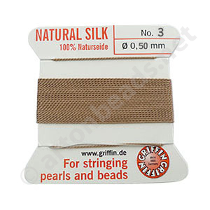 Silk Bead Cord - Beige - Size No.3