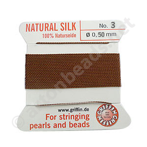 Silk Bead Cord - Brown - Size No.3