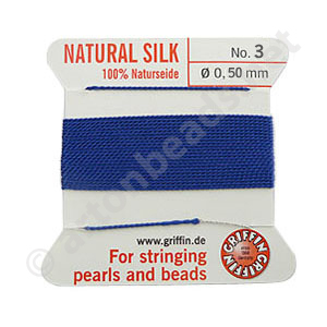 Silk Bead Cord - Dark Blue - Size No.3