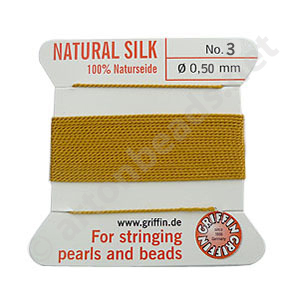 Silk Bead Cord - Amber - Size No.3