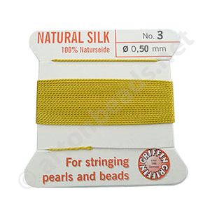 Silk Bead Cord - Yellow - Size No.3