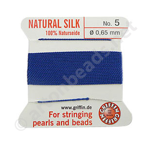 Silk Bead Cord - Dark Blue - Size No.5