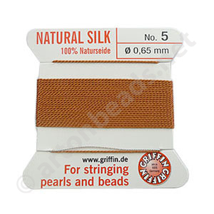 Silk Bead Cord - Carnelian - Size No.5