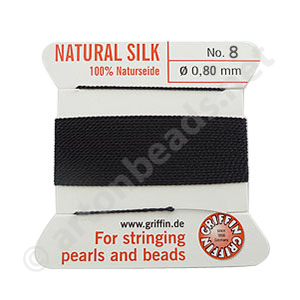 Silk Bead Cord - Black - Size No.8