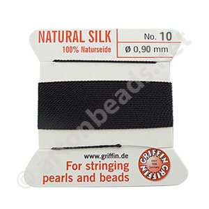 Silk Bead Cord - Black - Size No.10