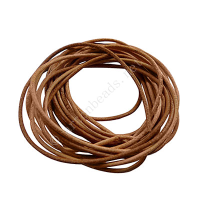 Genuine Leather Cord - Natural - 1.5mm x 3M - Click Image to Close