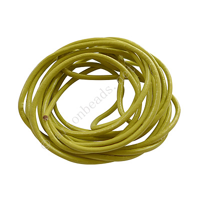 *Genuine Leather Cord - Lime Green - 2mm x 2M