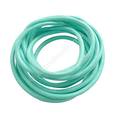 Genuine Leather Cord - Turquoise - 3mm x 2M