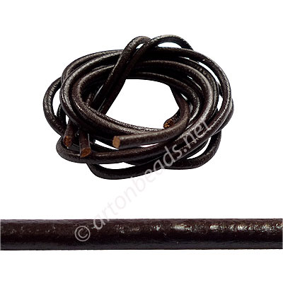 Genuine Leather Cord - Brown - 4mm x 2M