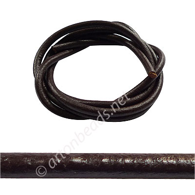 Genuine Leather Cord - Brown - 5mm x 2M