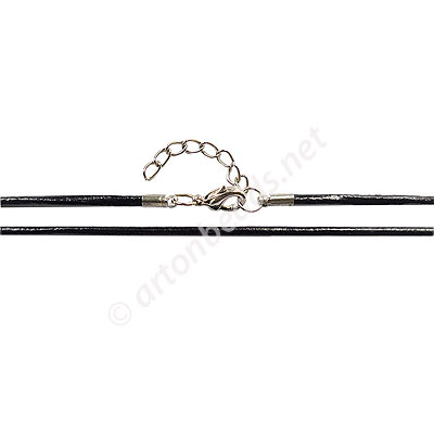 *Leather Cord With Clasp - 2mm x 1 - 19"